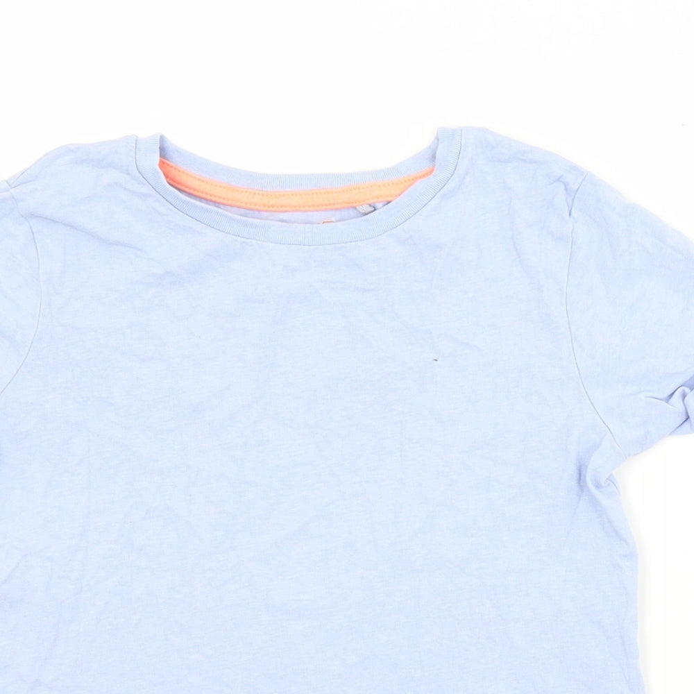 NEXT Girls Blue  Cotton Basic T-Shirt Size 7 Years Crew Neck