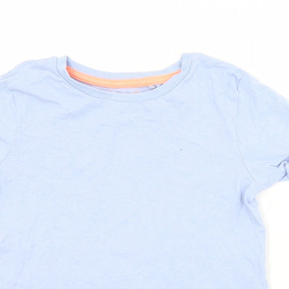 NEXT Girls Blue  Cotton Basic T-Shirt Size 7 Years Crew Neck