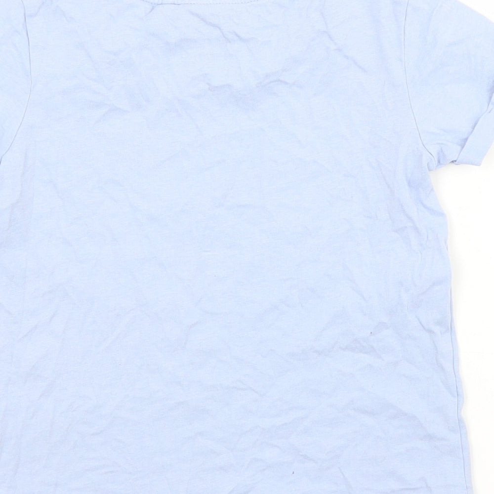 NEXT Girls Blue  Cotton Basic T-Shirt Size 7 Years Crew Neck