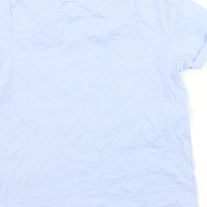 NEXT Girls Blue  Cotton Basic T-Shirt Size 7 Years Crew Neck