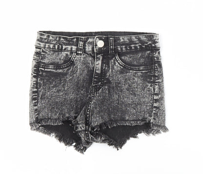 H&M Womens Grey  Cotton Cut-Off Shorts Size 6 L8 in Regular