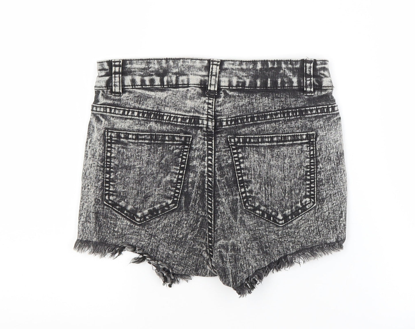 H&M Womens Grey  Cotton Cut-Off Shorts Size 6 L8 in Regular