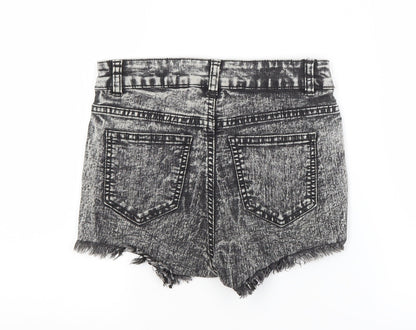 H&M Womens Grey  Cotton Cut-Off Shorts Size 6 L8 in Regular