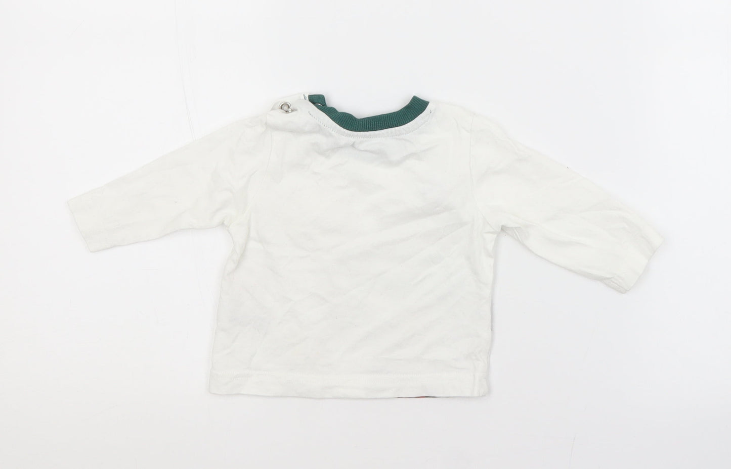 Nutmeg Baby White  Cotton Basic T-Shirt Size 0-3 Months Crew Neck