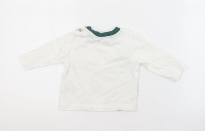 Nutmeg Baby White  Cotton Basic T-Shirt Size 0-3 Months Crew Neck