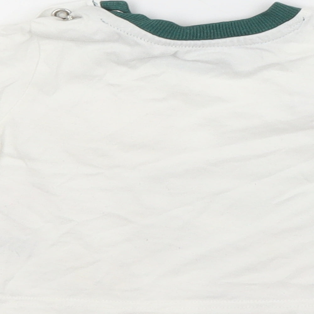 Nutmeg Baby White  Cotton Basic T-Shirt Size 0-3 Months Crew Neck