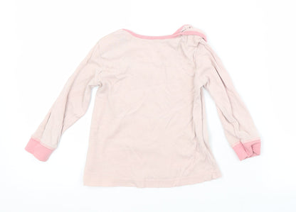 Mothercare Girls Pink  Cotton Basic T-Shirt Size 18-24 Months Crew Neck