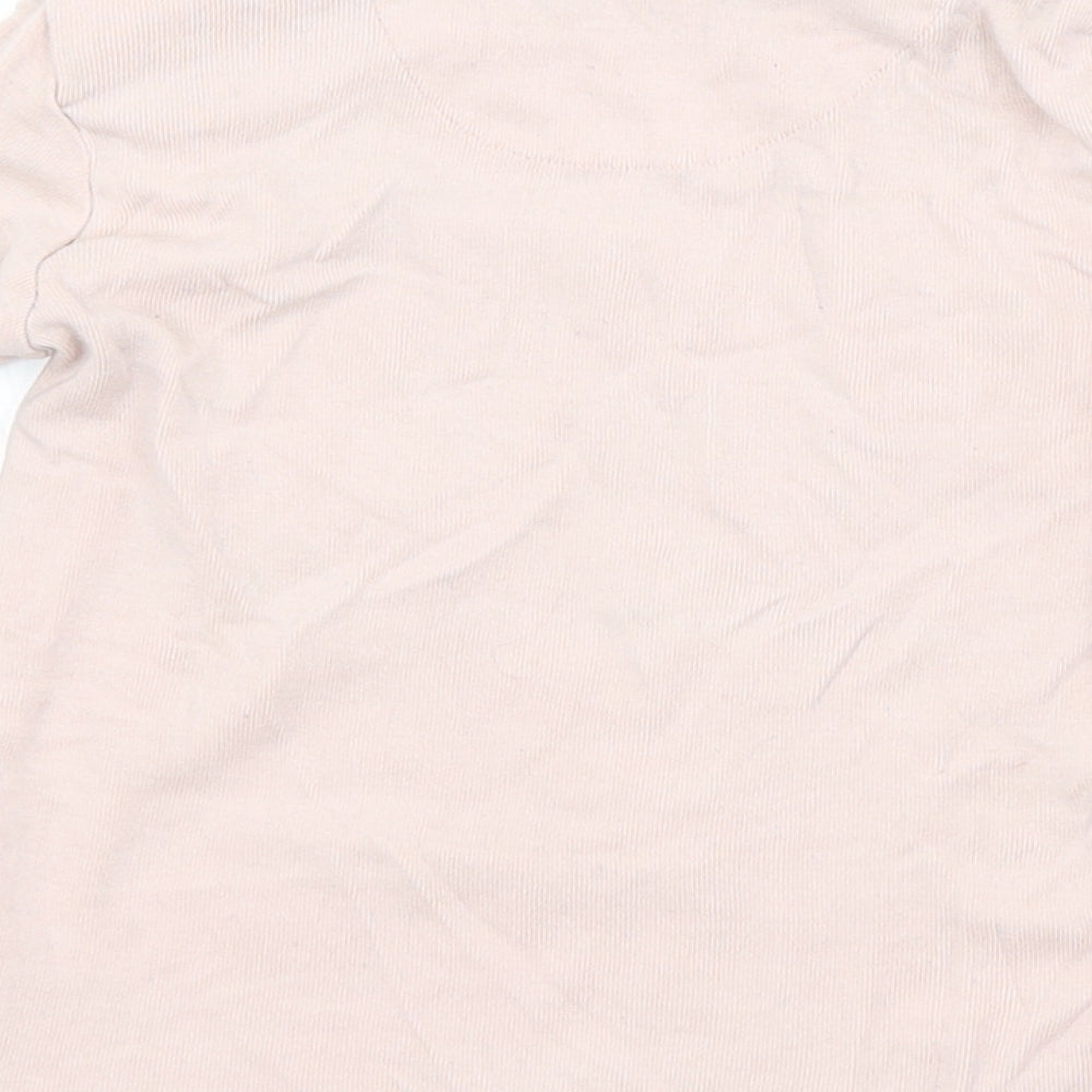 Mothercare Girls Pink  Cotton Basic T-Shirt Size 18-24 Months Crew Neck