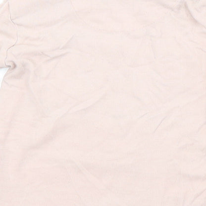 Mothercare Girls Pink  Cotton Basic T-Shirt Size 18-24 Months Crew Neck