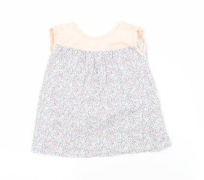 NEXT Girls Multicoloured Floral Cotton A-Line  Size 0-3 Months Crew Neck