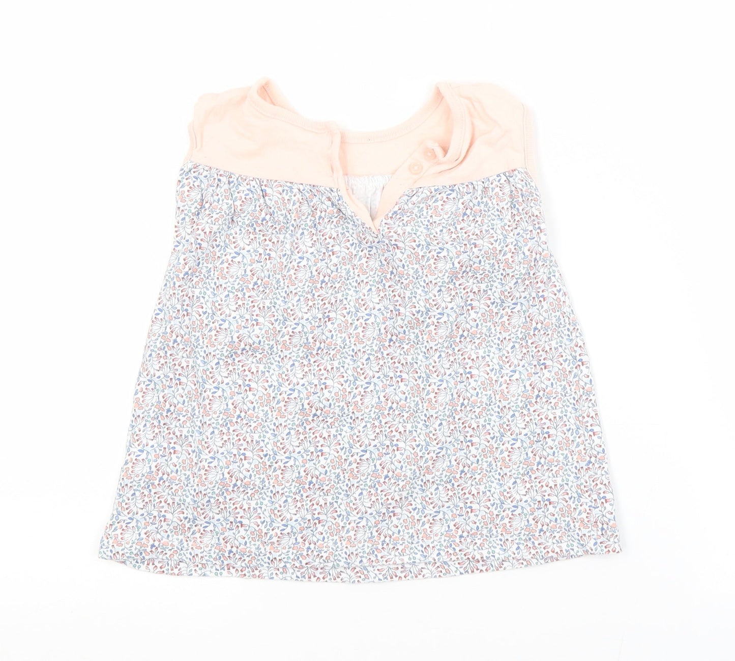 NEXT Girls Multicoloured Floral Cotton A-Line  Size 0-3 Months Crew Neck