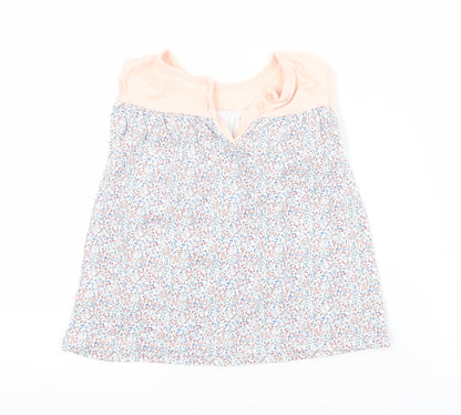 NEXT Girls Multicoloured Floral Cotton A-Line  Size 0-3 Months Crew Neck