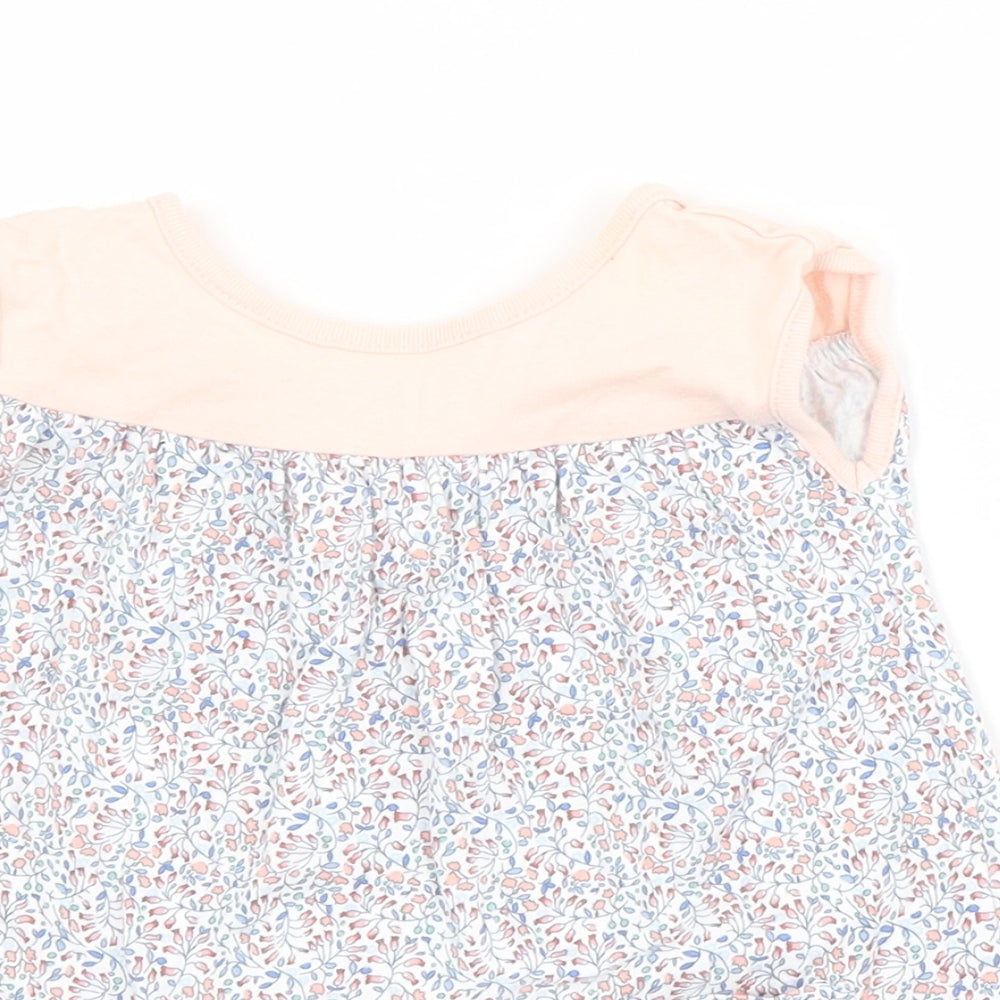 NEXT Girls Multicoloured Floral Cotton A-Line  Size 0-3 Months Crew Neck