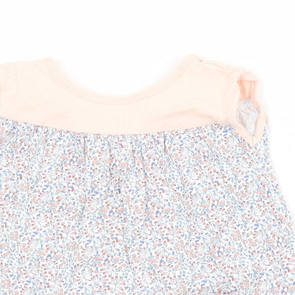 NEXT Girls Multicoloured Floral Cotton A-Line  Size 0-3 Months Crew Neck