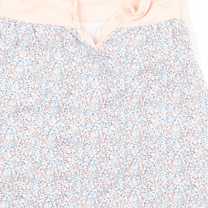 NEXT Girls Multicoloured Floral Cotton A-Line  Size 0-3 Months Crew Neck