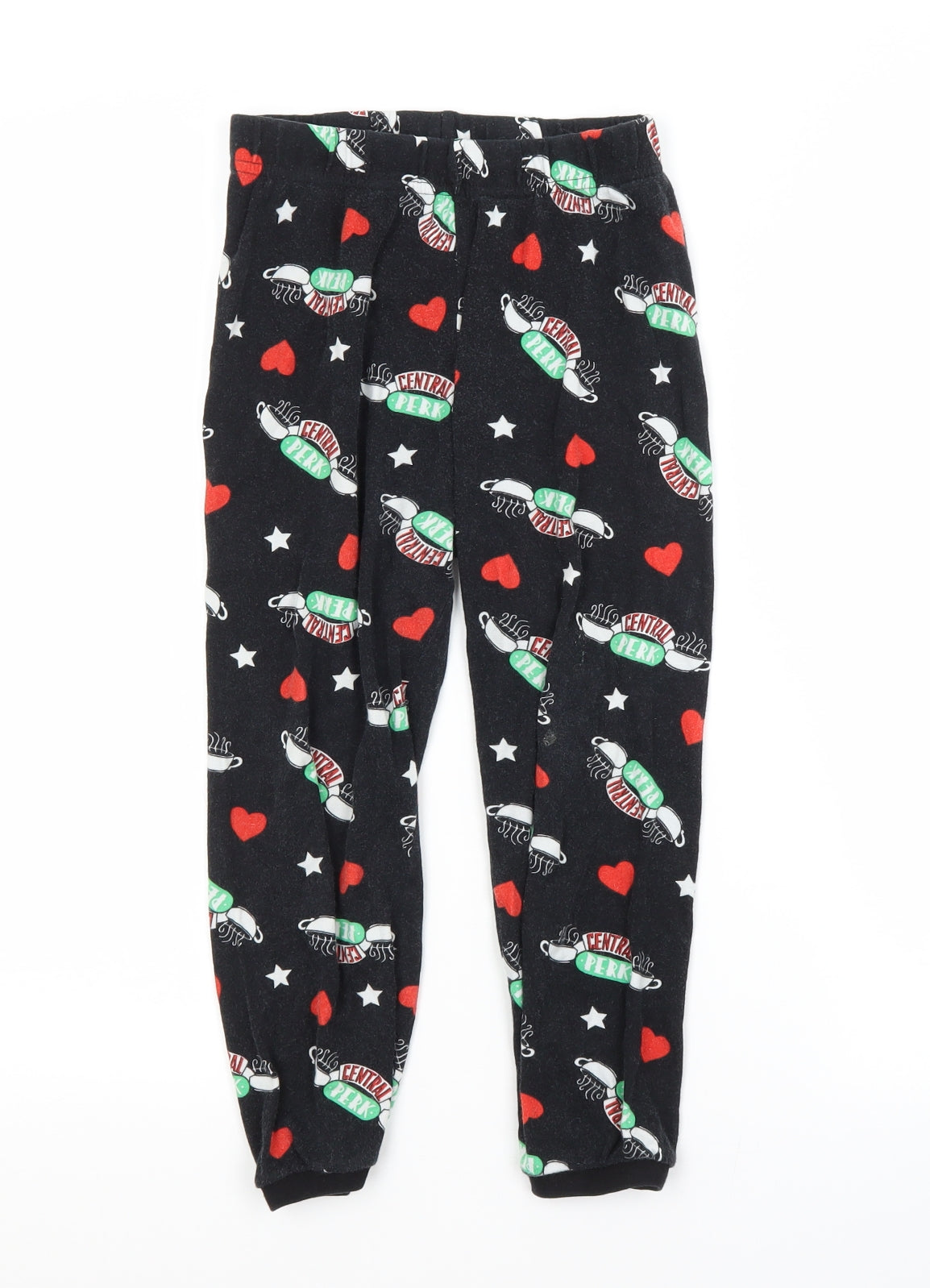 George Girls Black Geometric Cotton  Pyjama Pants Size 7-8 Years   - FRIENDS