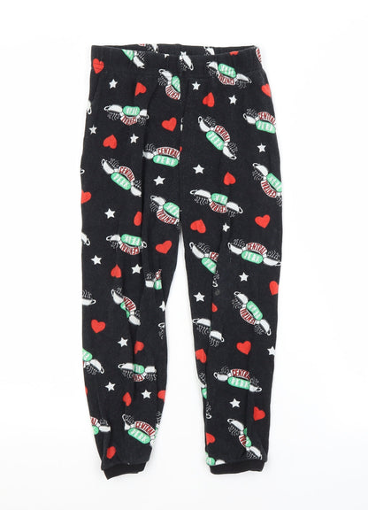 George Girls Black Geometric Cotton  Pyjama Pants Size 7-8 Years   - FRIENDS
