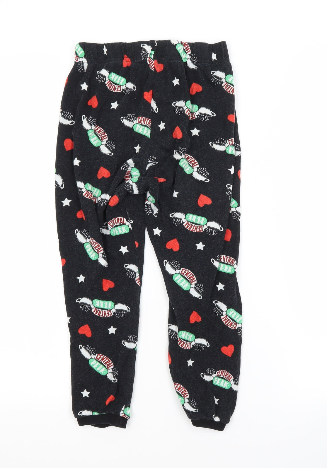 George Girls Black Geometric Cotton  Pyjama Pants Size 7-8 Years   - FRIENDS