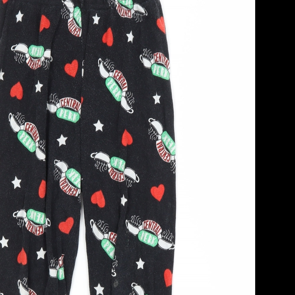 George Girls Black Geometric Cotton  Pyjama Pants Size 7-8 Years   - FRIENDS