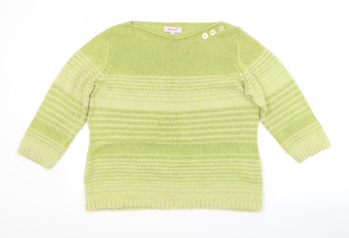 Womens UK Size M Per Una Green Pullover Jumper