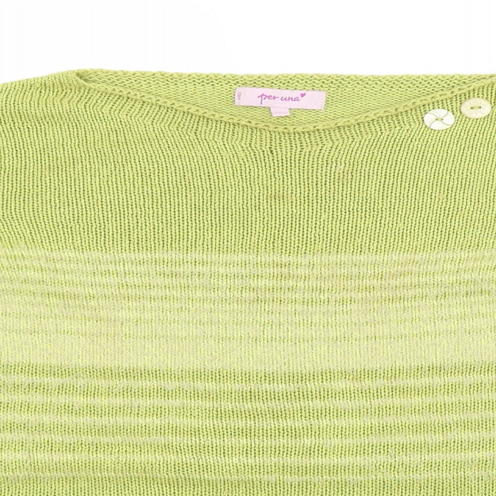 Womens UK Size M Per Una Green Pullover Jumper