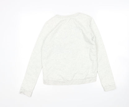 H&M Girls Grey  Cotton Pullover Sweatshirt Size 11-12 Years   - Unicorn