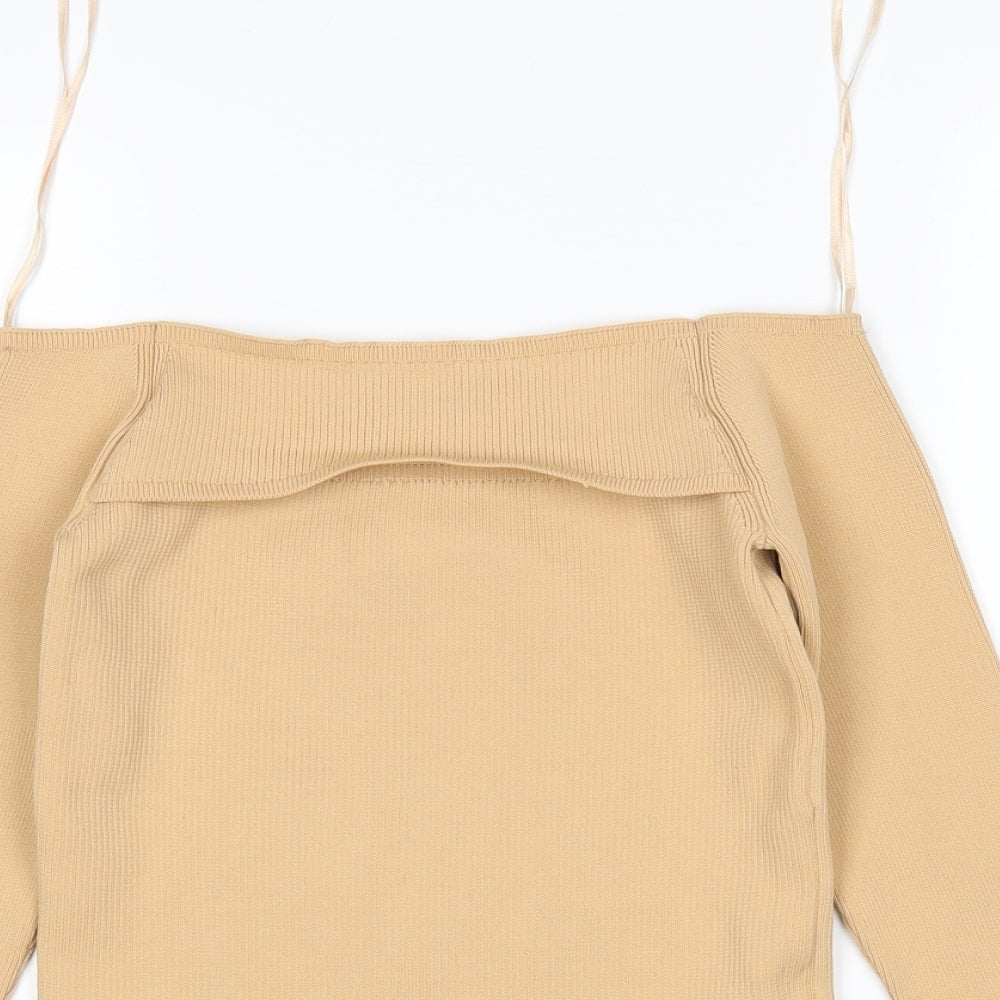 Womens UK Size 10 River Island Beige Pullover Jumper