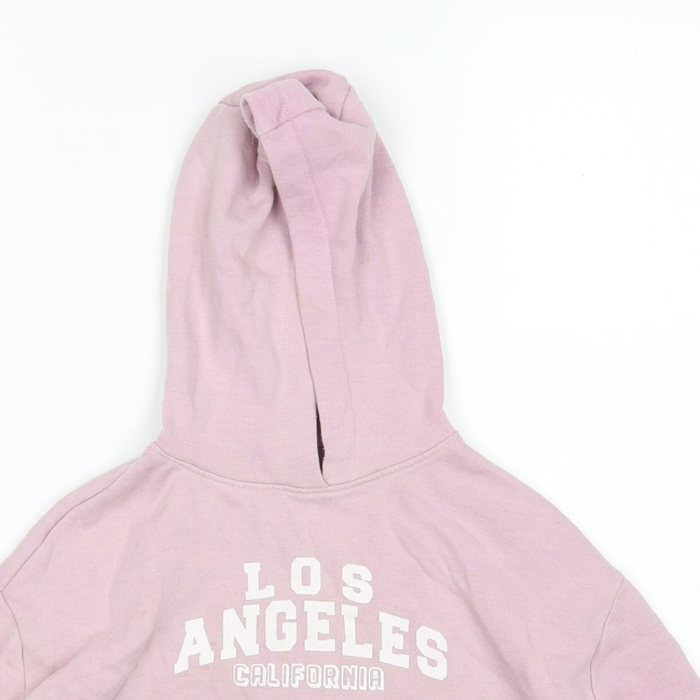 NEXT Girls Pink  Cotton Pullover Hoodie Size 5 Years