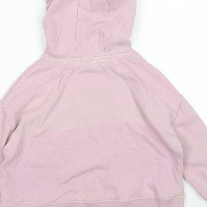 NEXT Girls Pink  Cotton Pullover Hoodie Size 5 Years