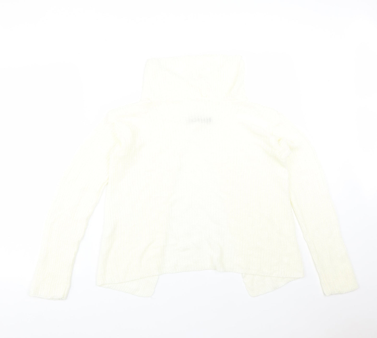 I SAW IT FIRST Womens Yellow Striped Acrylic Basic T-Shirt Size S Roll Neck