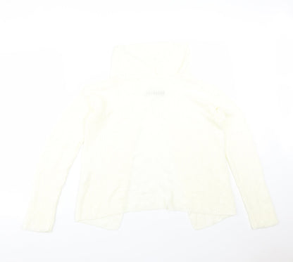 I SAW IT FIRST Womens Yellow Striped Acrylic Basic T-Shirt Size S Roll Neck