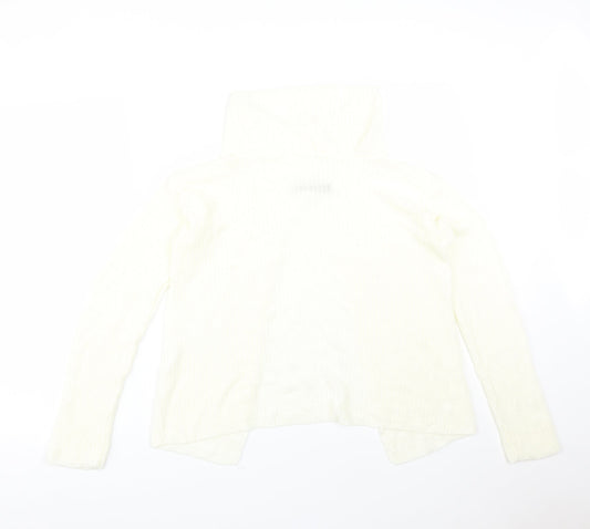 I SAW IT FIRST Womens Yellow Striped Acrylic Basic T-Shirt Size S Roll Neck