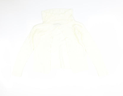 I SAW IT FIRST Womens Yellow Striped Acrylic Basic T-Shirt Size S Roll Neck