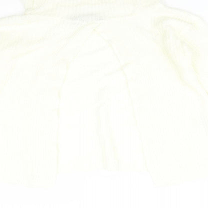 I SAW IT FIRST Womens Yellow Striped Acrylic Basic T-Shirt Size S Roll Neck