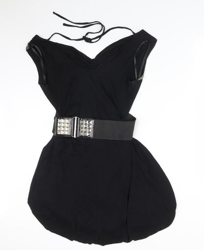 Dorothy Perkins Womens Black  Viscose A-Line  Size 12 Cowl Neck