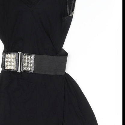 Dorothy Perkins Womens Black  Viscose A-Line  Size 12 Cowl Neck