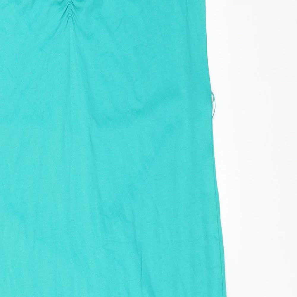 M&S Womens Green  Viscose Maxi  Size 8 V-Neck