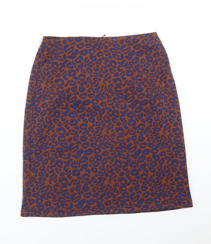M&S Womens Multicoloured Animal Print Polyester Straight & Pencil Skirt Size 8
