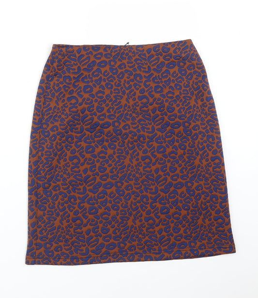 M&S Womens Multicoloured Animal Print Polyester Straight & Pencil Skirt Size 8