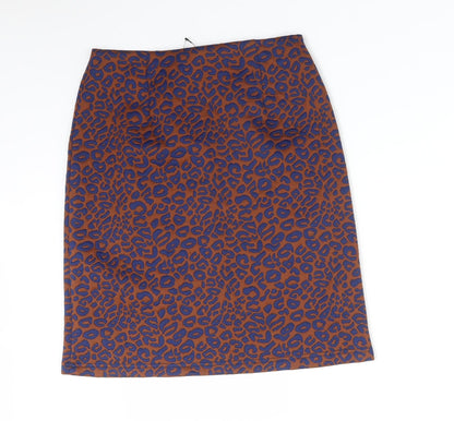 M&S Womens Multicoloured Animal Print Polyester Straight & Pencil Skirt Size 8