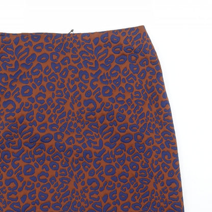 M&S Womens Multicoloured Animal Print Polyester Straight & Pencil Skirt Size 8