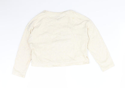 F&F Girls Beige  Cotton Basic T-Shirt Size 6-7 Years Round Neck  - FOLLOW YOUR HEART