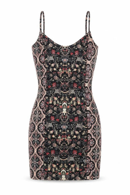 Topshop Womens Multicoloured Floral Polyester Bodycon  Size 6 Scoop Neck