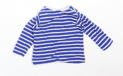 Blue Zoo Boys Multicoloured Striped Cotton Basic T-Shirt Size 0-3 Months Round Neck  - FIRE ENGINE