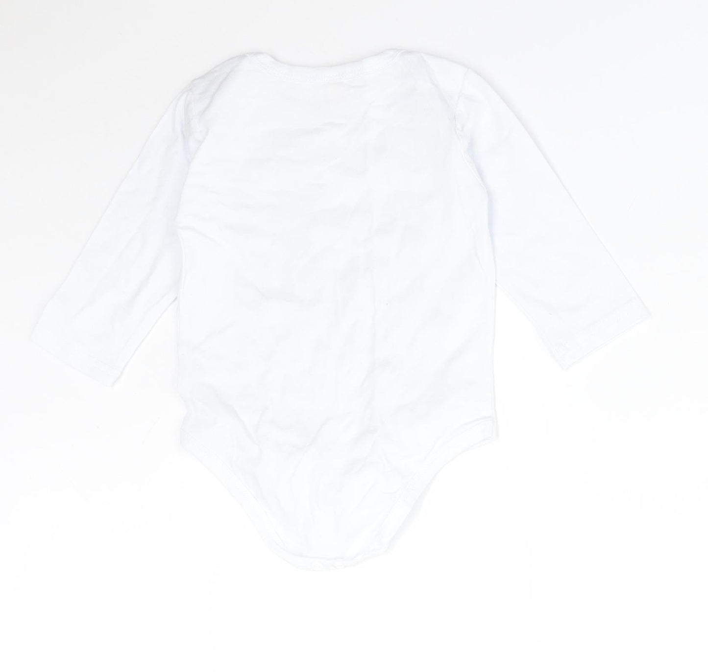 Preworn Boys White  Cotton Babygrow One-Piece Size 12 Months   - LITTLE BROTHER
