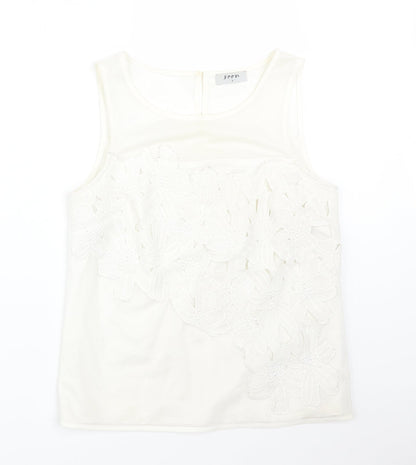 Womens UK Size 8 Soon White Basic T-Shirt
