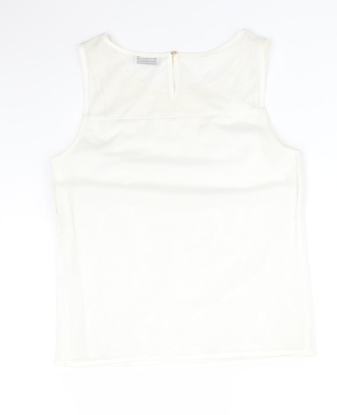 Womens UK Size 8 Soon White Basic T-Shirt