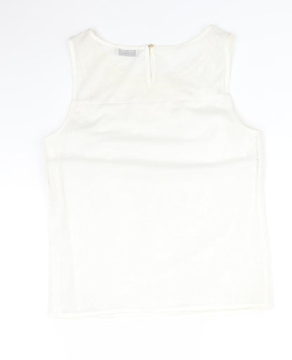 Womens UK Size 8 Soon White Basic T-Shirt
