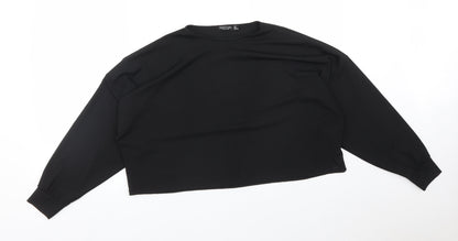 Nasty Gal Womens Black  Polyester Pullover Sweatshirt Size 12
