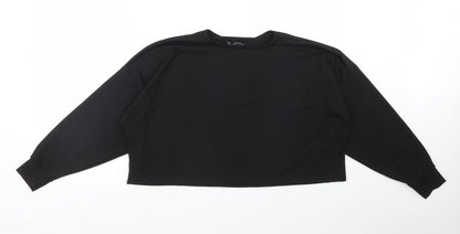 Nasty Gal Womens Black  Polyester Pullover Sweatshirt Size 12
